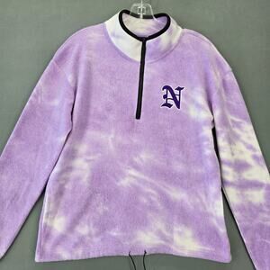 MV Sport Stardust Tie Dye Fleece Pullover Womens Juniors Size Small Purple Logo